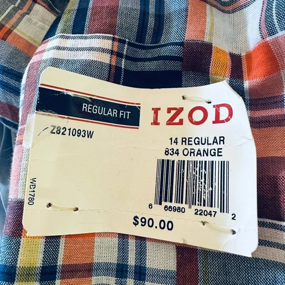 IZOD Orange & BLUE PLAID YOUTH SPORTS COAT BLAZER New With Tags - Picture 3 of 6